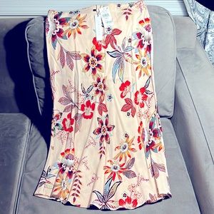 Sanctuary Light Pink Floral Midi Bias Skirt